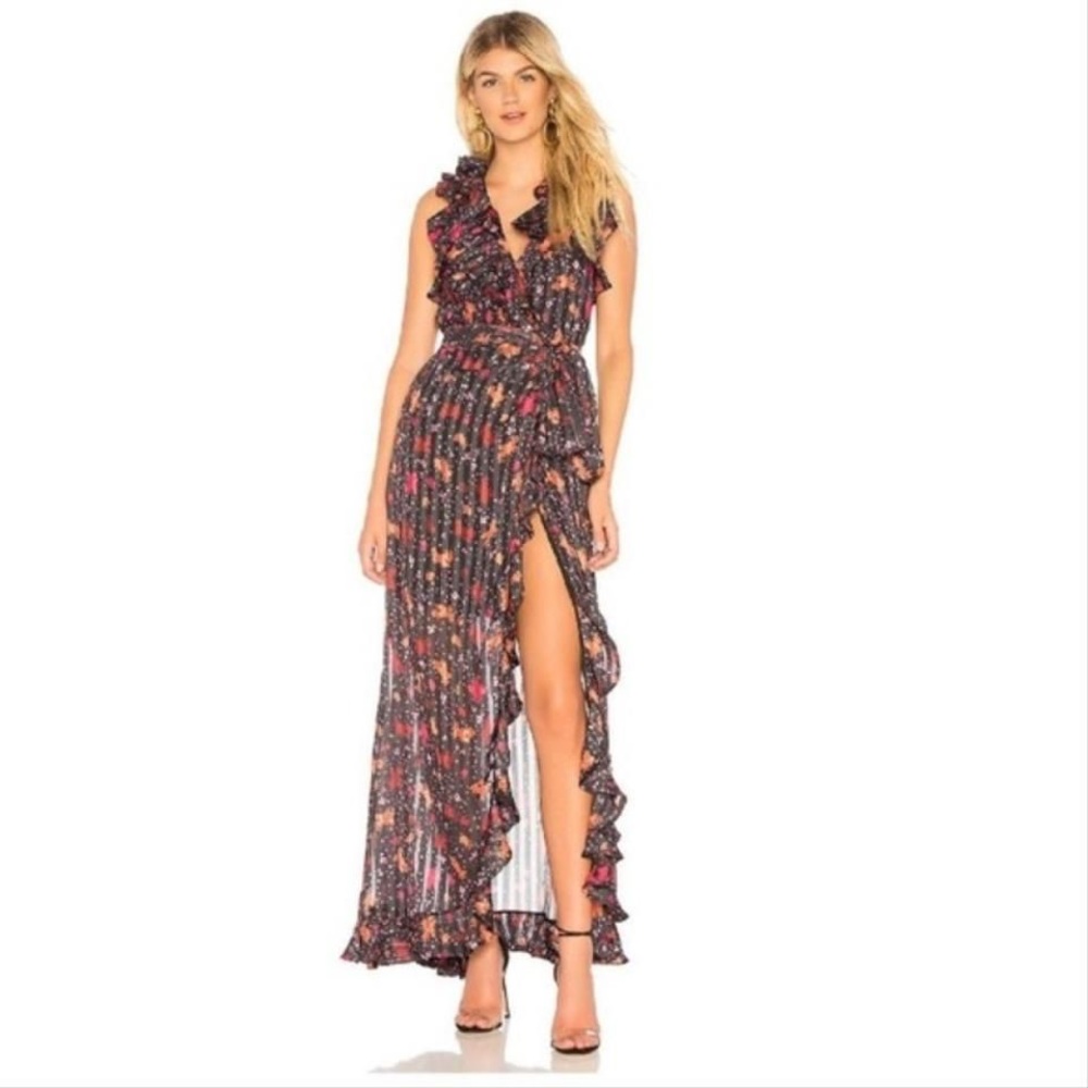 C/MEO Revolve Significant Sleeveless Dress in Black Rose - M